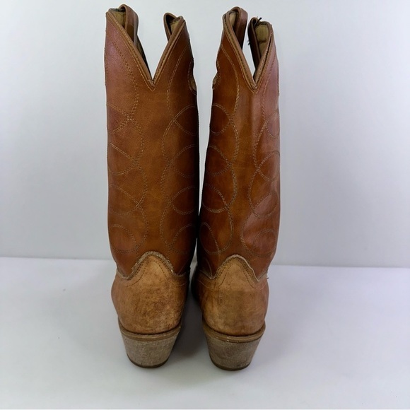Acme Men's 4607 Brown Mid-Calf Almond Toe Cowboy Western Boots - Size 8.5D - Picture 6 of 8